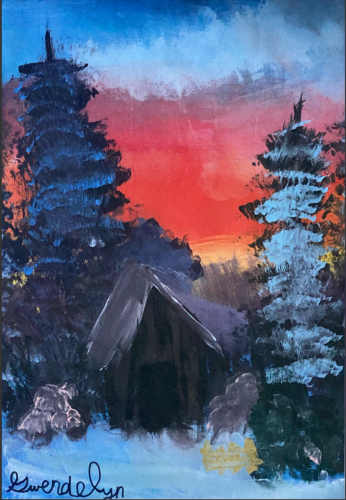 Mountain Cabin Sunset