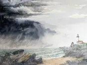 Storm fog slowly rolling in 