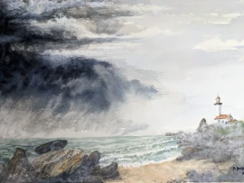 Storm fog slowly rolling in 